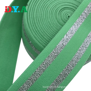 Nylon Glitter Silver Lurex Elastic Webbing For Dresses